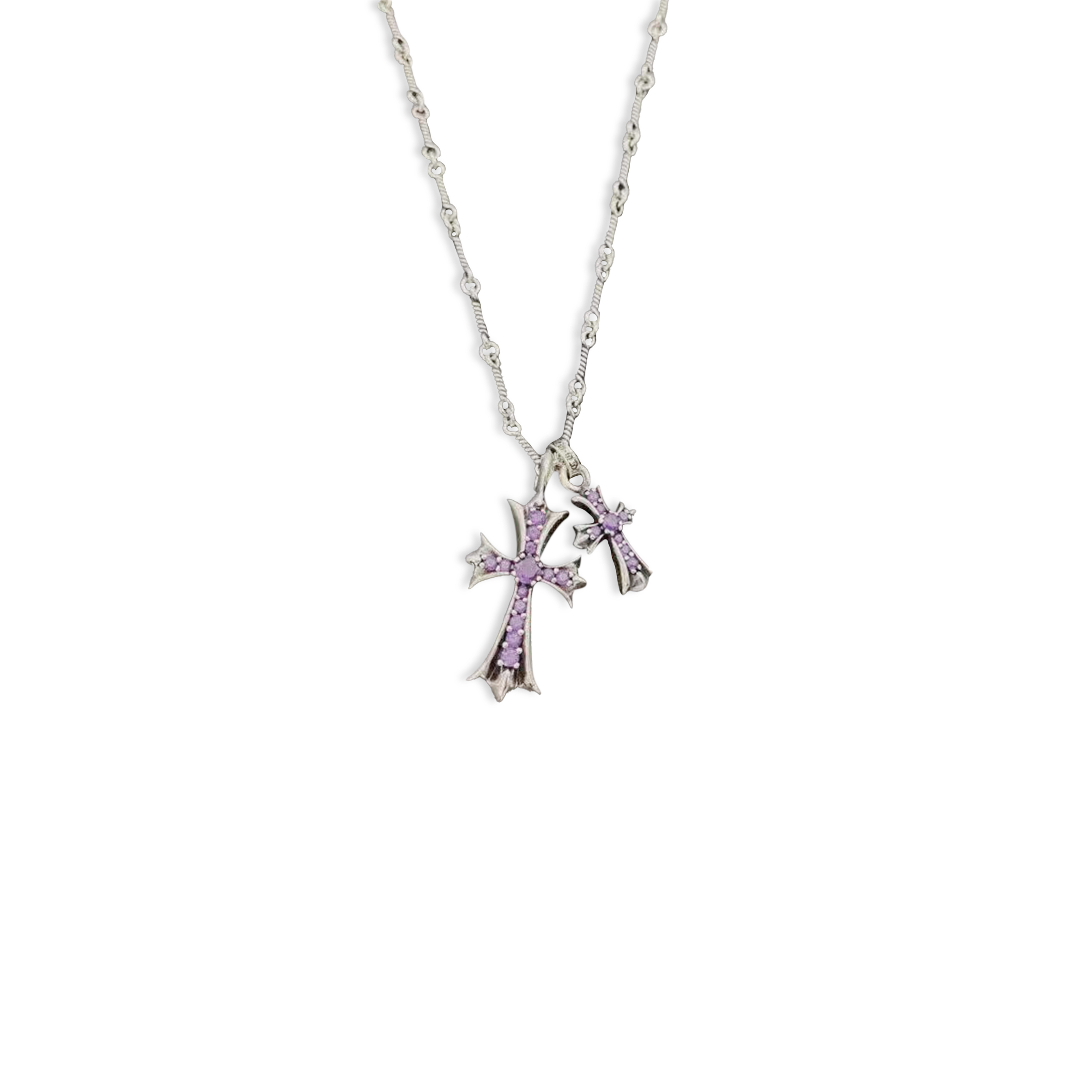 CHROME HEARTS DOUBLE CROSS NECKLACE